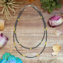 15” Palomino Turquoise Necklace – Sterling Silver Pearls