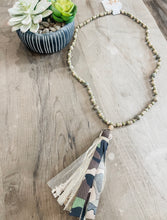 Camo Beaded Tassel Necklace