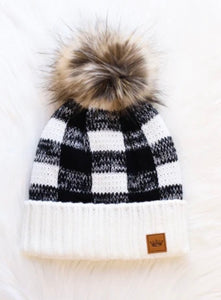 Buffalo Plaid Pom Beanie