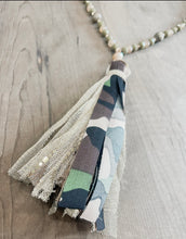 Camo Beaded Tassel Necklace