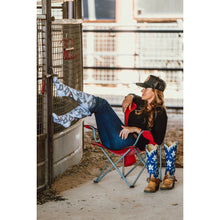Cactus Alley- Broke Ass Ranch Blk/White Performance Boot Socks