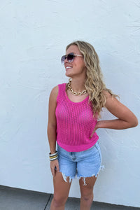 Tara Knit Tank {Hot Pink}