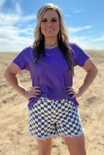 Kreek Checkered Denim Shorts