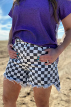 Kreek Checkered Denim Shorts