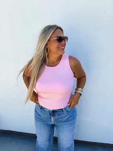 Taylor Ribbed Tank {Pink}