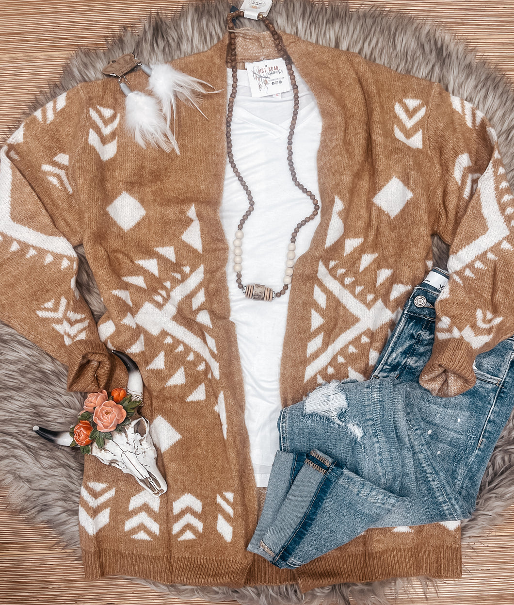 Camel Aztec Cardigan