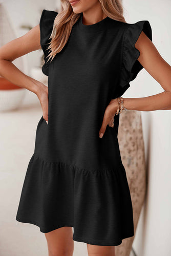 Baylor Flutter Sleeve Crew Neck Shift Dress