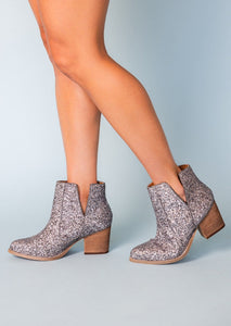 Fiera Glitter Booties in Pewter