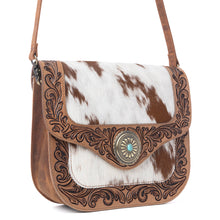 Myra Yellowstone Frontier Ridge Handtooled Bag in Oat Mocha