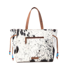Myra Yellowstone Winter Prairie Handtooled Bag in Ivory Toffee