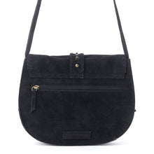 Myra Yellowstone Iron Frontier Suede Leather Bag in Jet Black