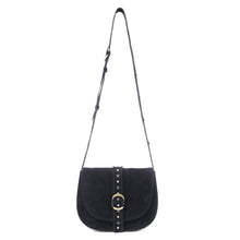 Myra Yellowstone Iron Frontier Suede Leather Bag in Jet Black