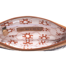 Myra Stone Barrow Hairon Leather Bag in Ochre Frost