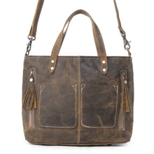Myra Ultimate Choice Brown Suede Leather Handbag for Women Twin Top Handles, Crossbody Strap, Double Front Pockets