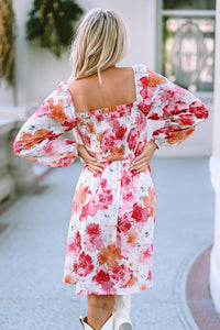 Camryn Floral Smocked Puff Sleeve Mini Dress