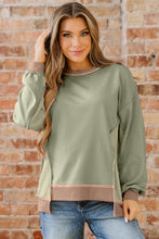 Maelynn Waffle Patchwork Oversize Sweatshirt