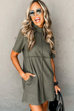 Asha High Neck Cross Seam T-shirt Dress