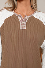 Isabella Lace Contrast Patchwork Long Sleeve Top