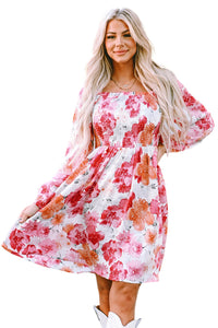 Camryn Floral Smocked Puff Sleeve Mini Dress