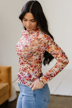 Virginia Floral Print Mesh Long Sleeve Top