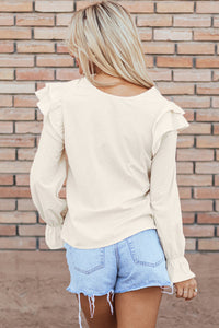 Leanna Ruffled Corduroy Blouse