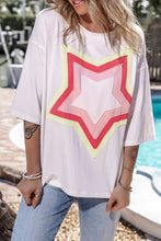 Halle Star Patched Half Sleeve Oversized Tee