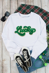 Brinley Chenille Lucky Pattern Sweatshirt