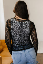 Denver Pattern Sheer Mesh Long Sleeve Top