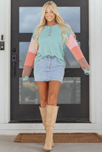 Aria Knit Colorblock Henley Top