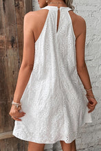 Gloria Boho Eyelet Pattern Halter Neck Sleeveless Dress