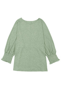 Dani Smocked 3/4 Sleeve Casual Loose Top