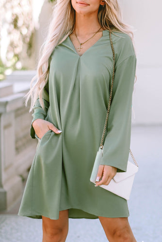 Mallory Roll-tab Sleeve Flowy Casual Dress