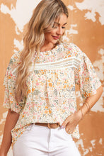 Karsyn Floral Print Wide Ruffle Sleeves Blouse