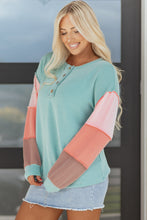 Aria Knit Colorblock Henley Top