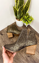 Fiera Glitter Booties in Bronze