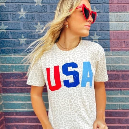 USA Leopard Tee