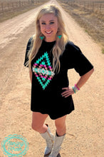Turquoise Sands Aztec T-Shirt Dress