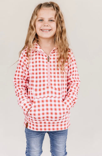 Kids Ladybug Picnic Half Zip Hoodie {Ampersand}