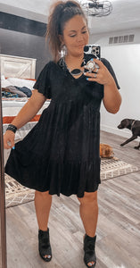 The Olivia Black Tiered Dress