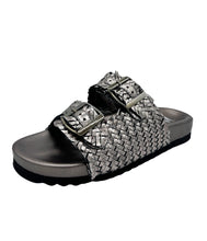 Intertwine Dual Woven Strap Slide in Pewter