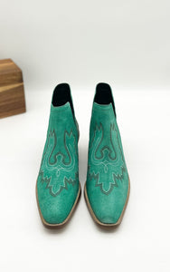 Kickin' Booties in Turquoise Suede