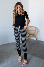 New & Improved Joggers- Black Stripe