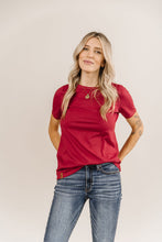 Crew Neck Lulu Tee - Burgundy