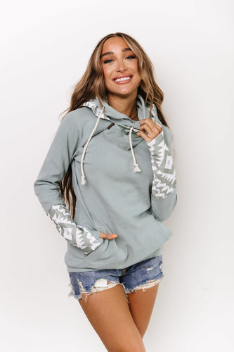 DoubleHood™ Sweatshirt - Mint Aztec