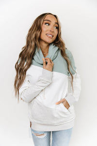 SingleHood Sweatshirt - Mint White Oatmeal