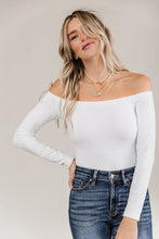 Bodysuit - Long Sleeve Off The Shoulder - White