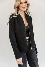 Quilted Bomber - Black