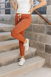 Performance Fleece Joggers- Burnt Orange