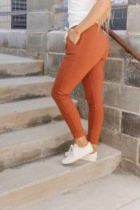 Performance Fleece Joggers- Burnt Orange