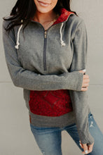 HalfZip Sweatshirt - Laced Up Grey & Burgundy